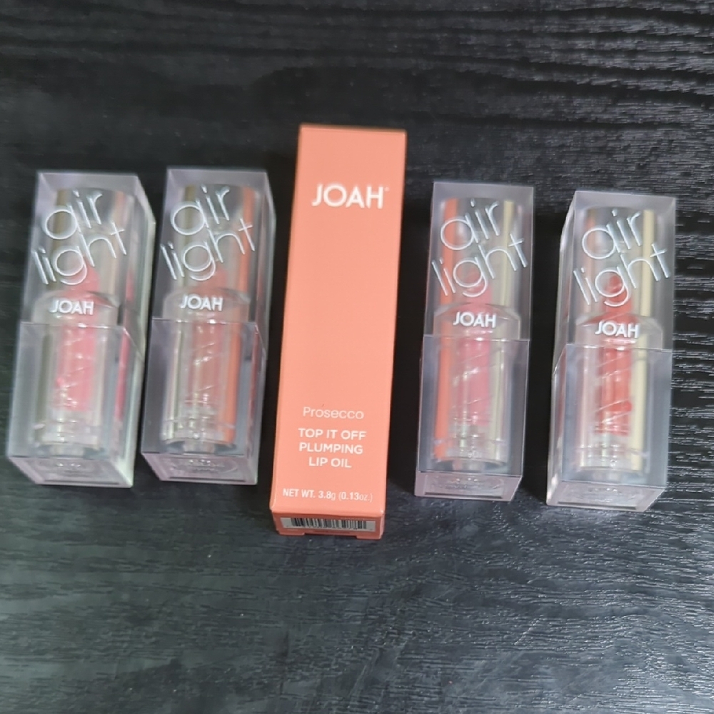 JOAH Plumping Lip Oil & 4 Lipsticks, new